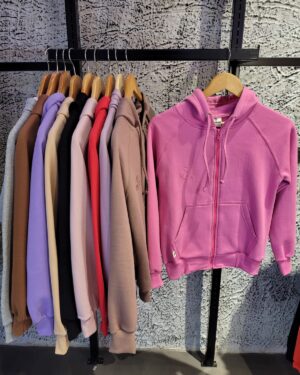 Campera Liza Frizada con Capucha